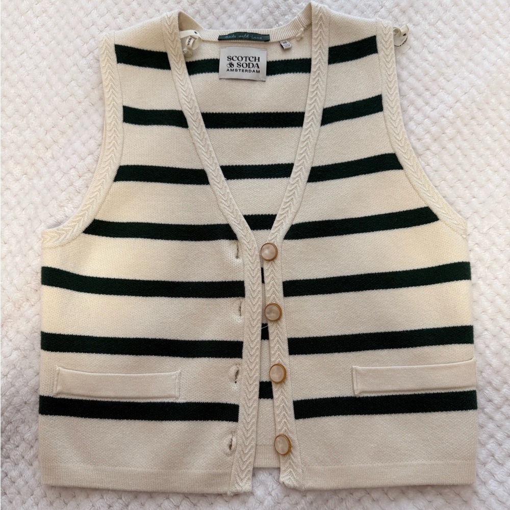 Green stripe vest